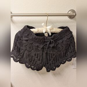 Crocheted black bikini bottom shorts